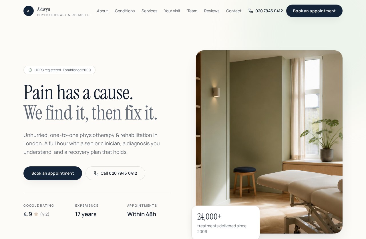 Design-Beispiel «Aldwyn Clinic» von Calvus Web Design